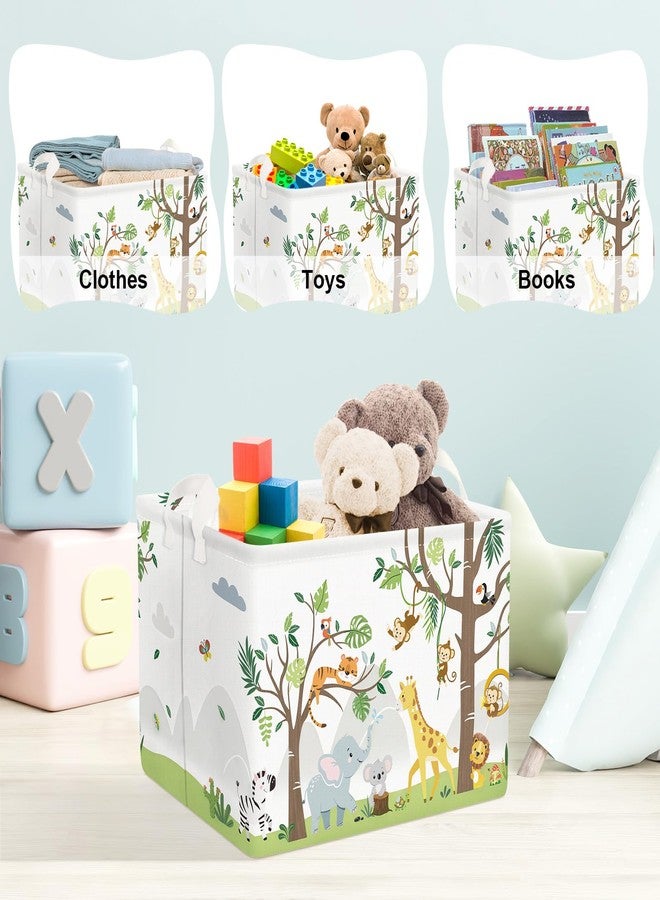 Clastyle Animal Tree Baby Laundry Hamper Kid Storage Basket Boy Girl Gift Toy Box Collapsible Large Clothes Organizer Nursery Bin for Bedroom, White, 40 * 30 * 30 cm - Image 5
